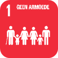 Logo van SDG 1 Geen armoede