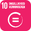 Logo van SDG 10 Ongelijkheid verminderen