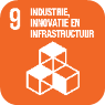 Logo van SDG 9 Industrie, innovatie en infrastructuur